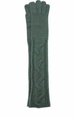 Удлиненные кашемировые перчатки фактурной вязки Loro Piana